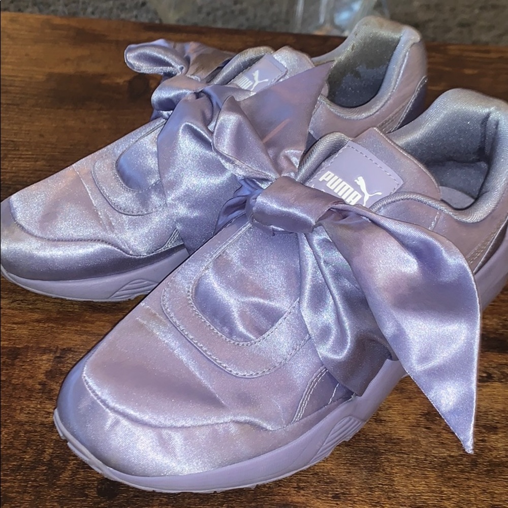 Purple satin bow Puma fenty sneaker